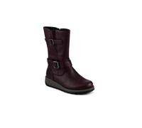 Pavers Dual Buckle Calf Length Boots In Purple Purple 6