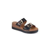 Pavers Women's Dual-Buckled Mule Sandals in Black | Size: 5 Pavers Black 5
