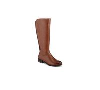 Pavers Elastic Fitting Zip Up Long Boots In Brown Brown 6