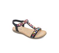 Pavers Elasticated Beaded Slip On Sandals - Black Size 5