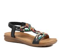 Pavers Elasticated Embellished Slingback Sandals - Black Size 4