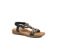 Pavers Elasticated Embellished Slingback Sandals - Black Size 4