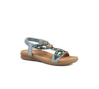 Pavers Elasticated Embellished Slingback Sandals - Denim Size 5