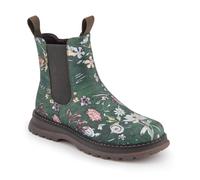 Pavers Elasticated Slip-On Boots With Inside Zip - Green Floral Size 4
