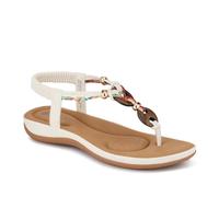Pavers Elasticated Toe Post Sandals - White Size 5