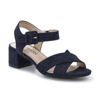 Pavers Elegant Block Heeled Sandals - Navy Size 5