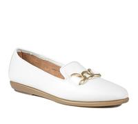 Pavers Elegant Wedge Loafers - White Size 6