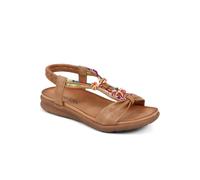 Pavers Embellished Flat Sandals In Brown Brown 7