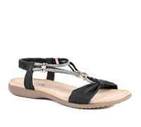 Pavers Embellished Knot Detail Elasticated Sandals - Black Size 5