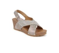 Pavers Embellished Wedge Heeled Sandals In Metallics Metallics 7