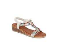 Pavers Embellished Wedge Sandals In White White 6