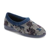 Pavers Faux-Fur Full Slippers - Navy Size 6