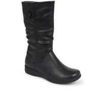 Pavers Flat Slouch Boots - Navy Size 7