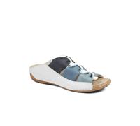 Pavers Flexible Triple Bow Cushioned Sandals - Navy - White Size 5