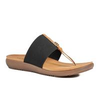 Pavers Flexible Wide Fit Toe Post Sandals - Black Size 7