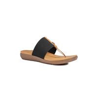 Pavers Flexible Wide Fit Toe Post Sandals - Black Size 4