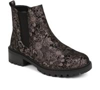 Pavers Floral Chelsea Boots - Black Floral Size 5