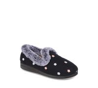 Pavers Floral Faux-Fur Slippers In Navy Navy 6