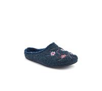 Pavers Floral Pattern Mule Slippers In Navy Navy 7