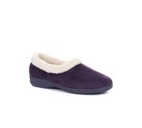 Pavers - Womens Full Slipper in Purple - Faux Fur Collar - Provides Ultimate Comfort - Indoors & Out - Size 3 UK