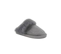 Pavers Women's Fur Lined Warm Mule Slippers in Grey | Size: 5