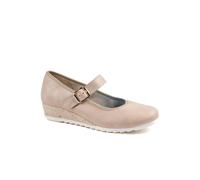 Pavers Women's Grippy Adjustable Fasten Mary Janes in Beige | Size: 7 Pavers Beige 7