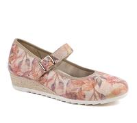 Pavers Grippy Adjustable Fasten Mary Janes - Pink Floral Size 5