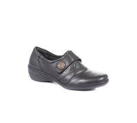 Pavers Handmade Leather Shoe With One Touch Strap In Black Black