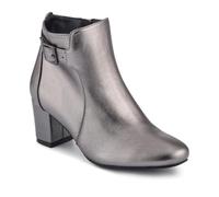 Pavers Heeled Buckle Detail Ankle Boots - Pewter Size 5