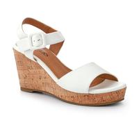 Pavers High Buckled Wedge Sandals - White Size 7