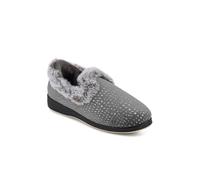 Pavers Just Step In Wide Fit Fur Cuff Slippers In Grey Grey