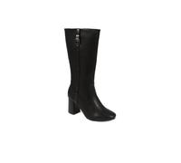 Pavers Knee High Heeled Boots In Black Black