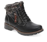 Pavers Knitted Cuff Ankle Boots - Black Size 7