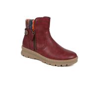 Pavers Knitted Cuff Ankle Boots In Burgundy Burgundy 5