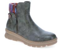 Pavers Knitted Cuff Ankle Boots - Olive Size 6