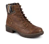 Pavers Knitted Cuff Lace-Up Boots - Brown Size 7