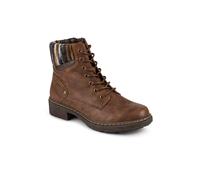 Pavers Knitted Cuff Lace-Up Boots In Brown Brown 7