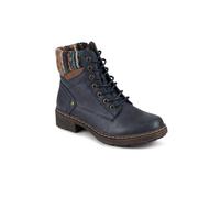 Pavers Knitted Cuff Lace-Up Boots In Navy Navy 6