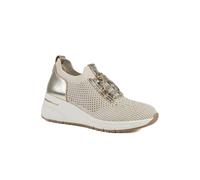 Knitted Slip On Wedge Trainers - Gold Size 6