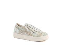 Pavers Knitted Zip & Lace Fasten Trainers In Beige Beige 4