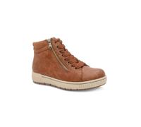 Pavers Womens Lace Up Boots with Side Zip Tan Size 6