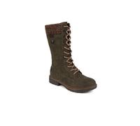 Pavers Lace-Up Calf Boots In Khaki Khaki
