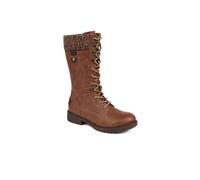 Pavers Lace-Up Calf Boots In Tan Tan