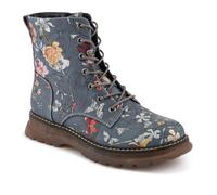 Pavers Lace-Up Floral Boots - Grey Floral Size 5