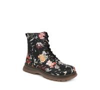 Pavers Lace-Up Floral Boots In Black Black 6