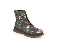 Pavers Lace-Up Floral Boots - Green Floral Size 4