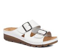 Pavers Ladies Adjustable Mule Sandals - White Size 6 UK