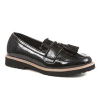 Pavers Ladies Chunky Tassel Slip-On Loafers in Black - Perfect for Everyday Style & Superior Comfort - Lightweight & Easy Slip On - Size UK 3 / EU 36