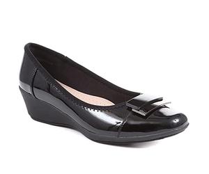 Pavers Ladies Cushioned Ballet Pumps with Arch Support - Wider D/E Fit - Lightweight & Durable Women Low Wedge Outdoor Comfortable Walking Footwear