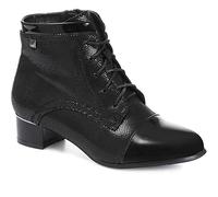 Pavers Ladies Lace-Up Ankle Boots in Black - Trendy Snake Print with Patent Accents - Side Zip Fastening and Faux Fur Lined - Size UK 5 / EU 38